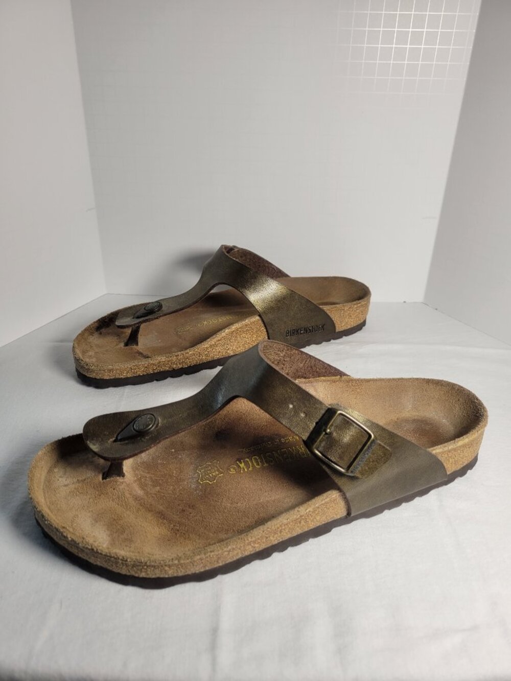 Birkenstock Gizeh Metallic Bronze Birko Flor Sandals Men's 9-9.5 EU 42 - Picture 6 of 13